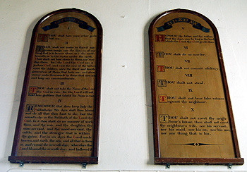 The Ten Commandments over the south door March 2012